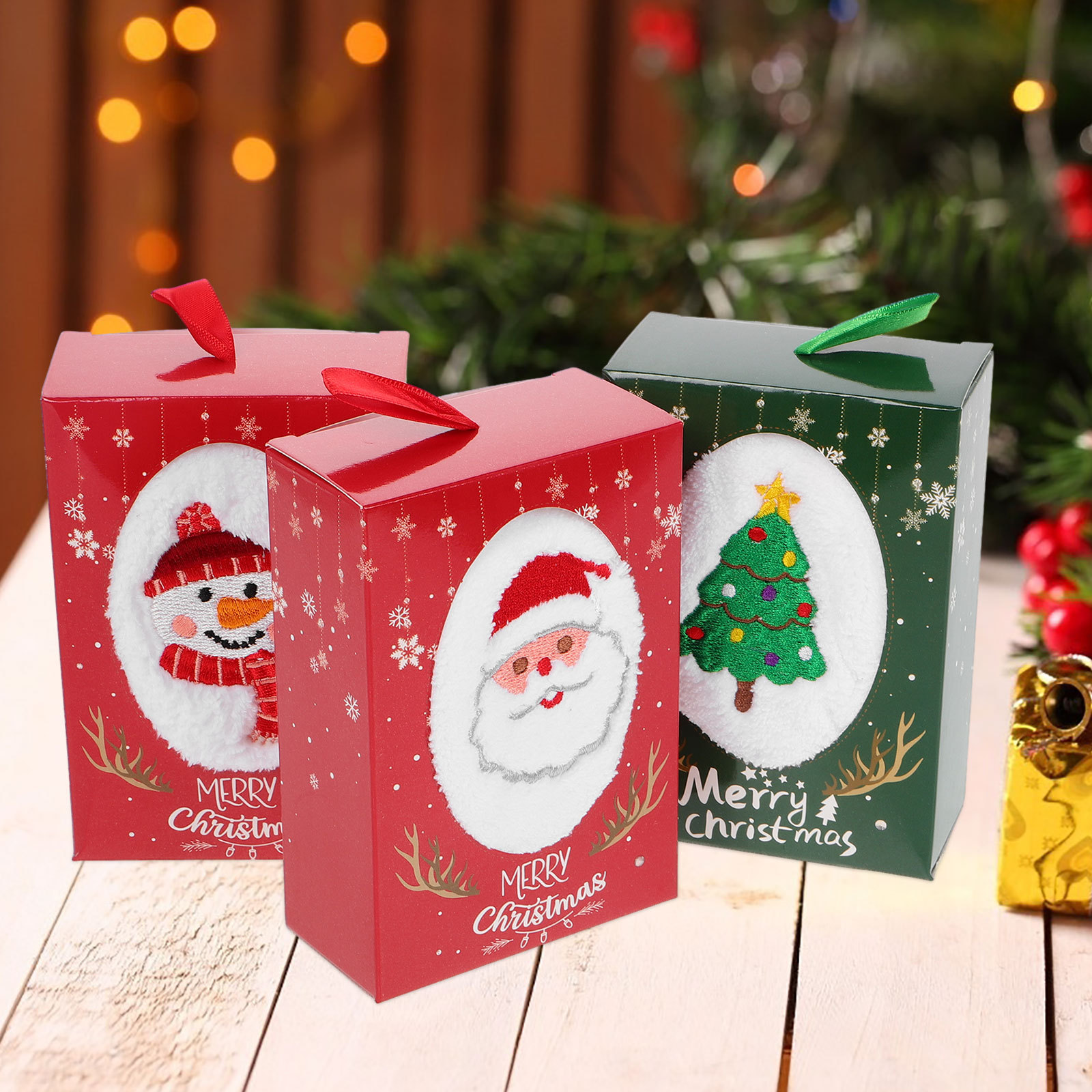 Home Textiles Towel Set - 3-częściowy zestaw świątecznych ręczników do rąk,