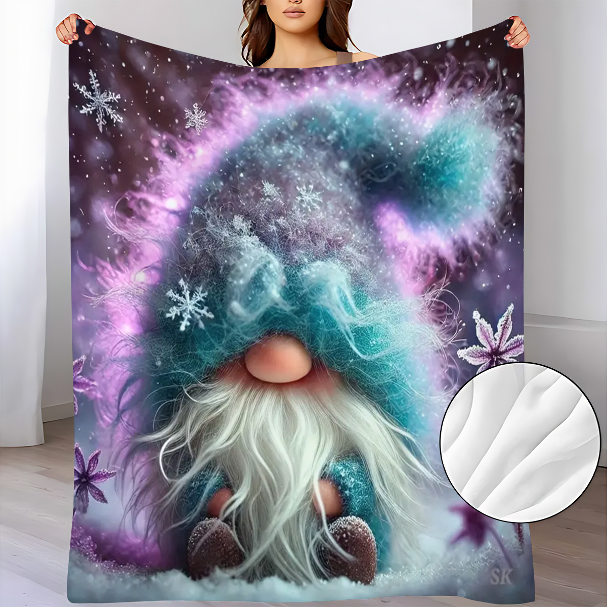Galaxy Home Textiles - Koc flanelowy Galaxy Gnome – uroczy