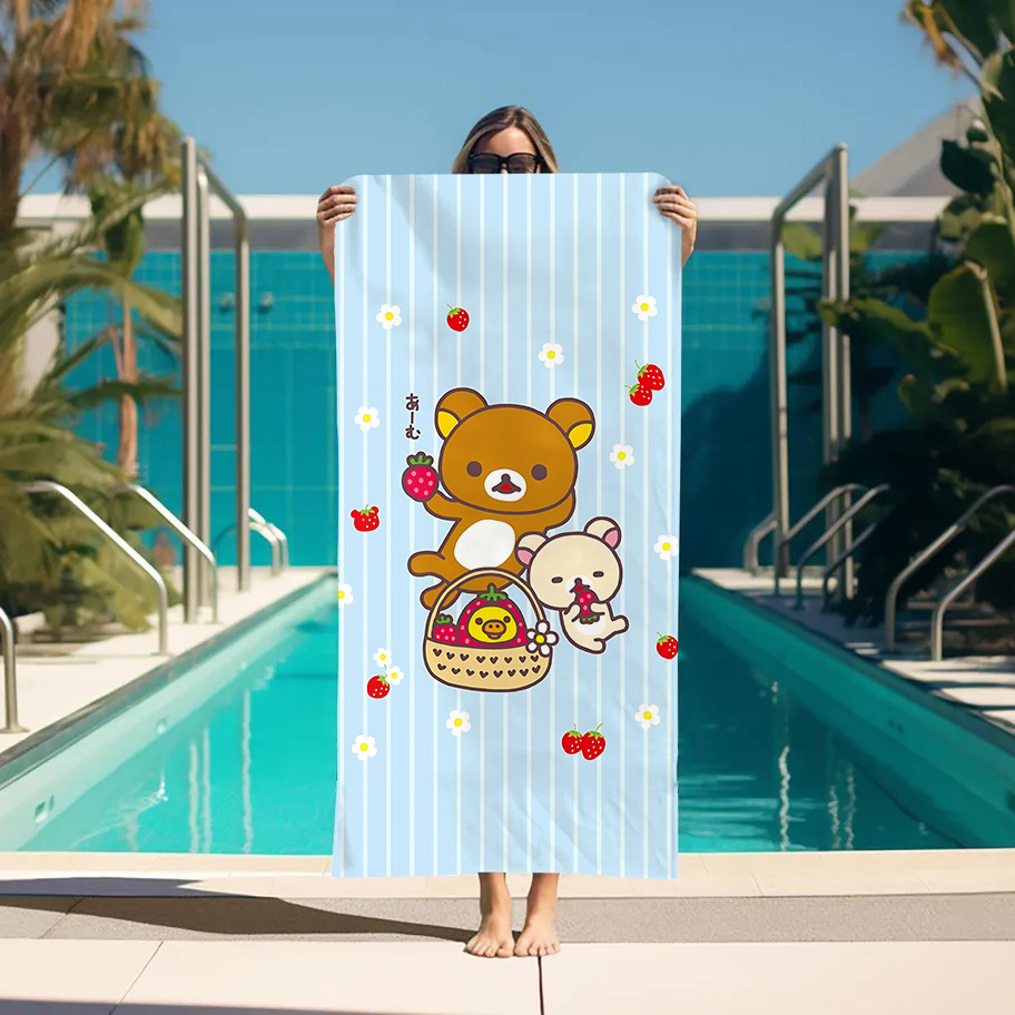 Home Textiles Towel Set - Duży ręcznik kąpielowy Rilakkuma, ręczniki plażowe,