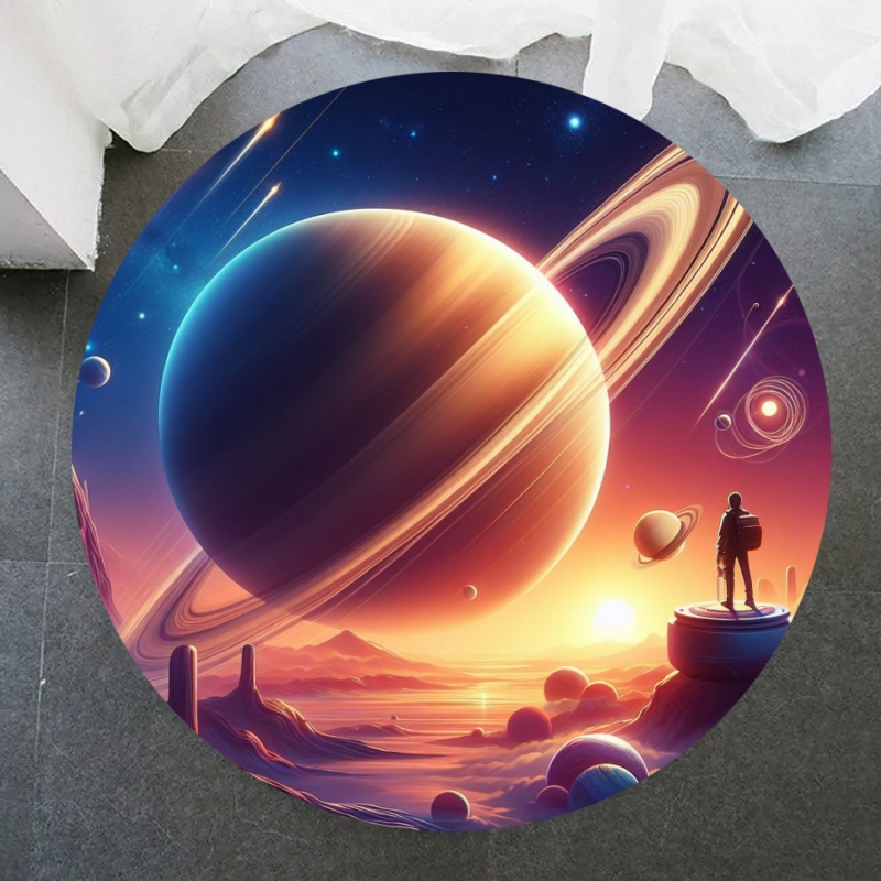 Galaxy Home Textiles - Okrągły dywan Galaxy, kosmos, mgławica, gwiazdy,